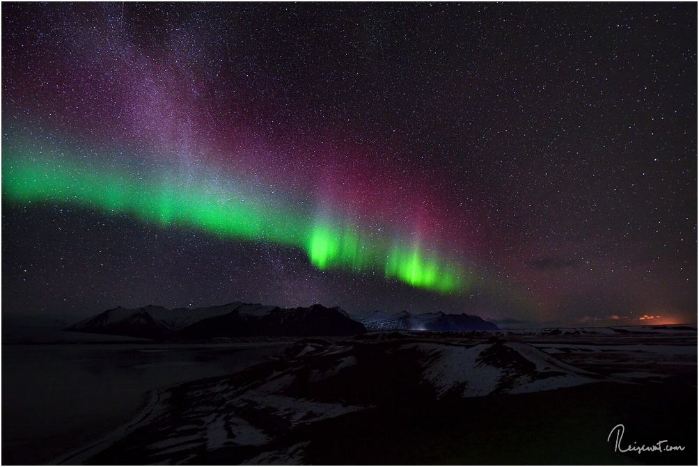 Der Jökulsárlón bei Neumond. Wie man sieht, sieht man nicht viel von der Umgebung