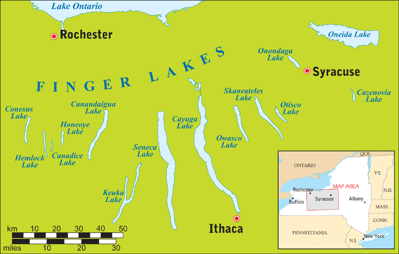 Finger Lakes Region Karte