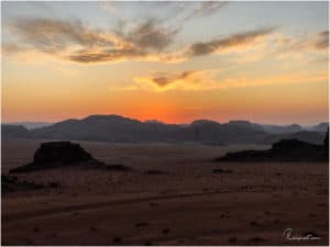 Sonnenuntergang im Wadi Rum